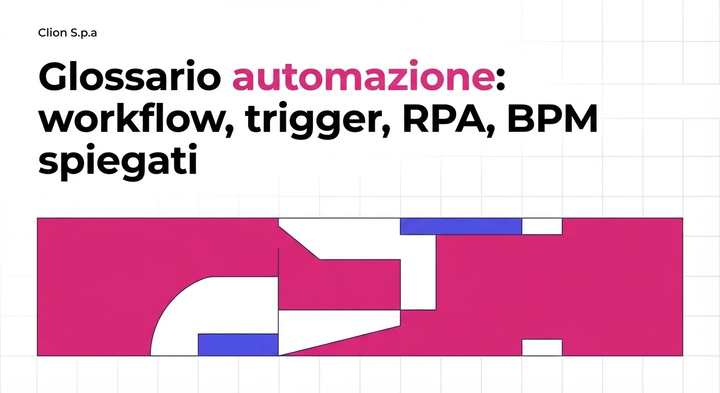 Glossario automazione: workflow, trigger, RPA, BPM spiegati